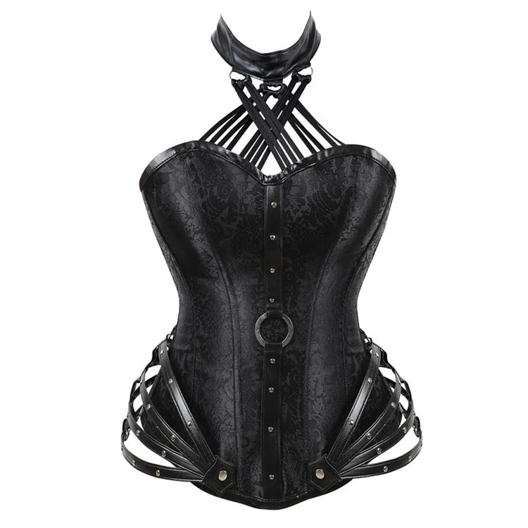 Halter o ring corset lace up top
