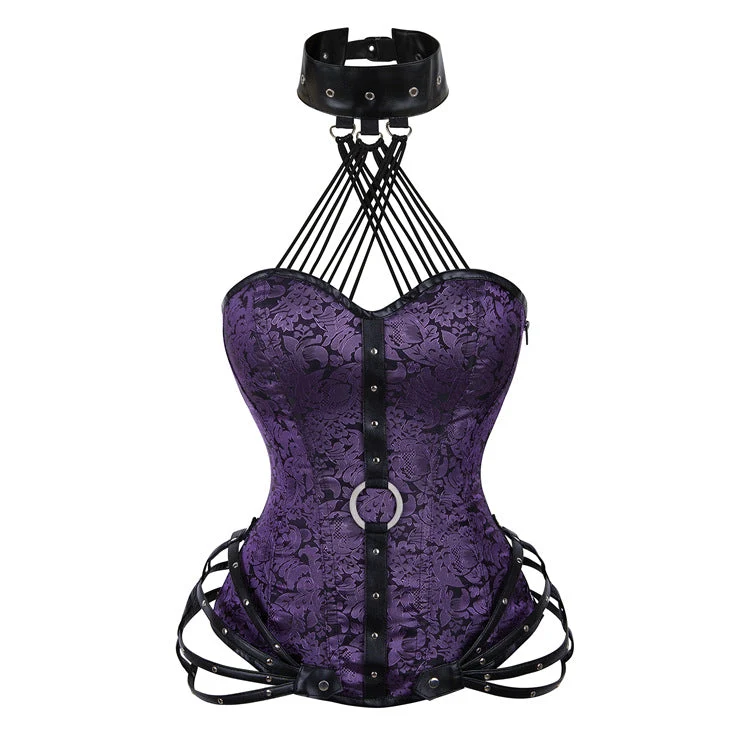Halter o ring corset lace up top