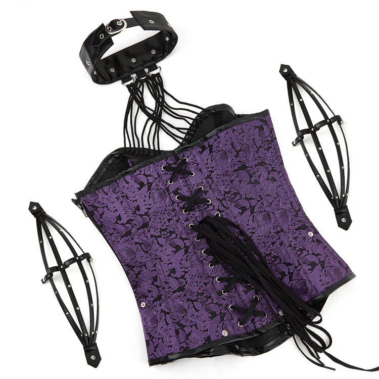 Halter o ring corset lace up top