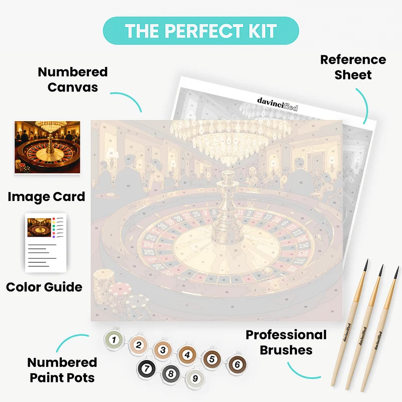 Golden Roulette Spin - Paint by Numbers Kit