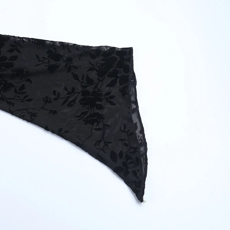 Long sleeve o ring self tie crop top