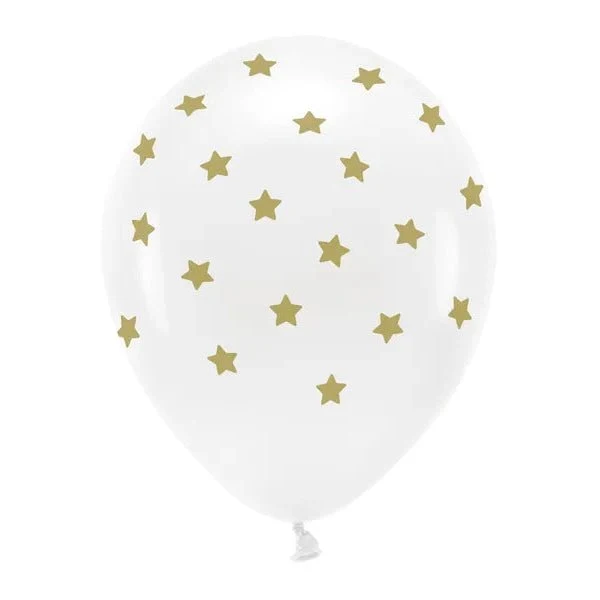 Luftballons Ø 30cm Weiß mit Sternen 50 Stk.