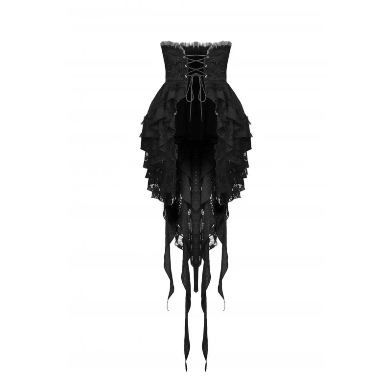 Gothic High/Low Multilayer-Spitzen-Tunika-Rock für Damen
