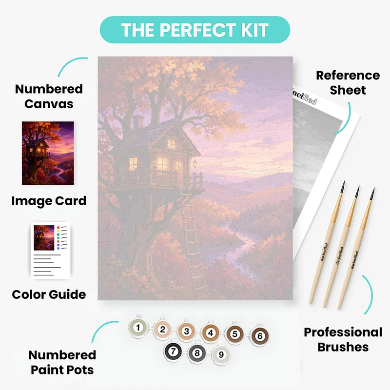Autumn Treehouse Hideaway - Paint by Numbers Kit