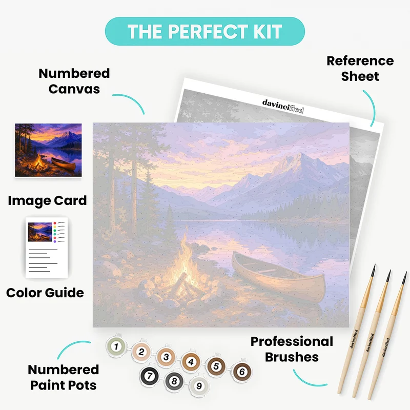 Lakeside Campfire Glow - Paint by Numbers Kit