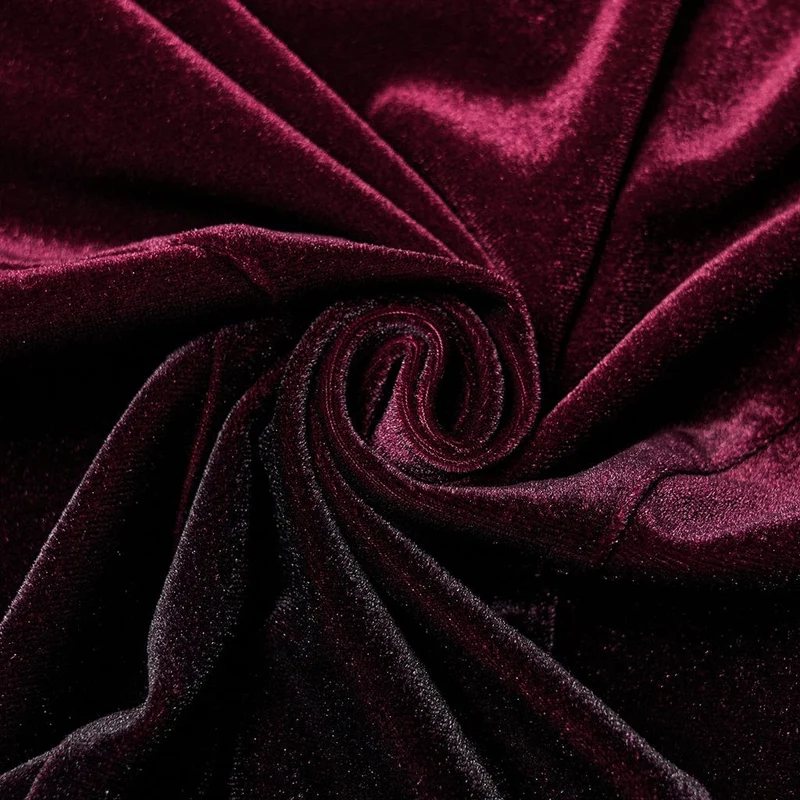 Gothic-Kleid mit Farbverlauf aus Samt für Damen in Rot