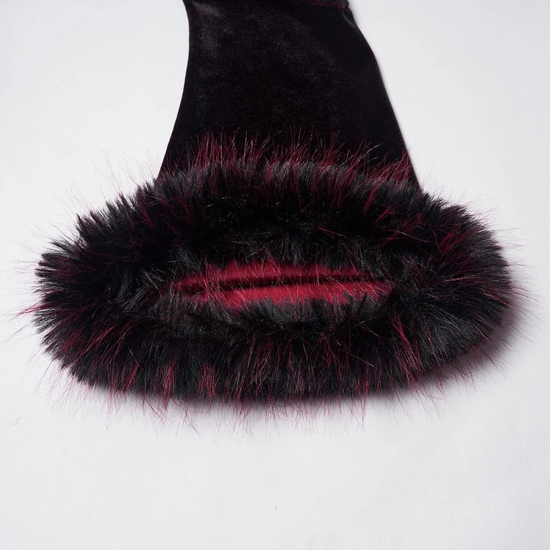 Gothic-Kleid mit Farbverlauf aus Samt für Damen in Rot