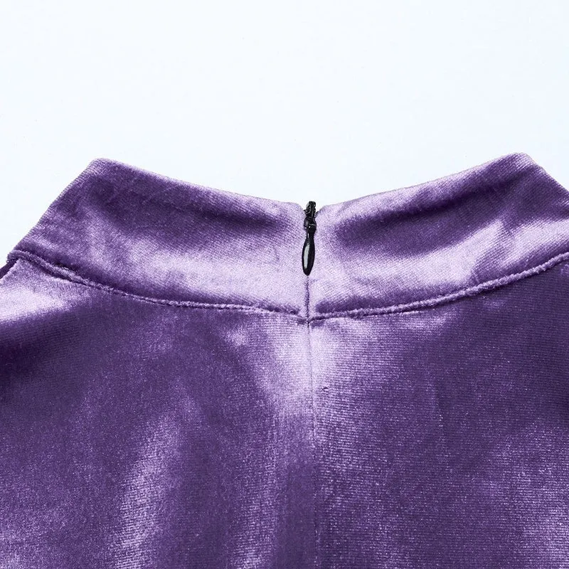 Gothic-Kleid mit Farbverlauf aus Samt für Damen, Lila