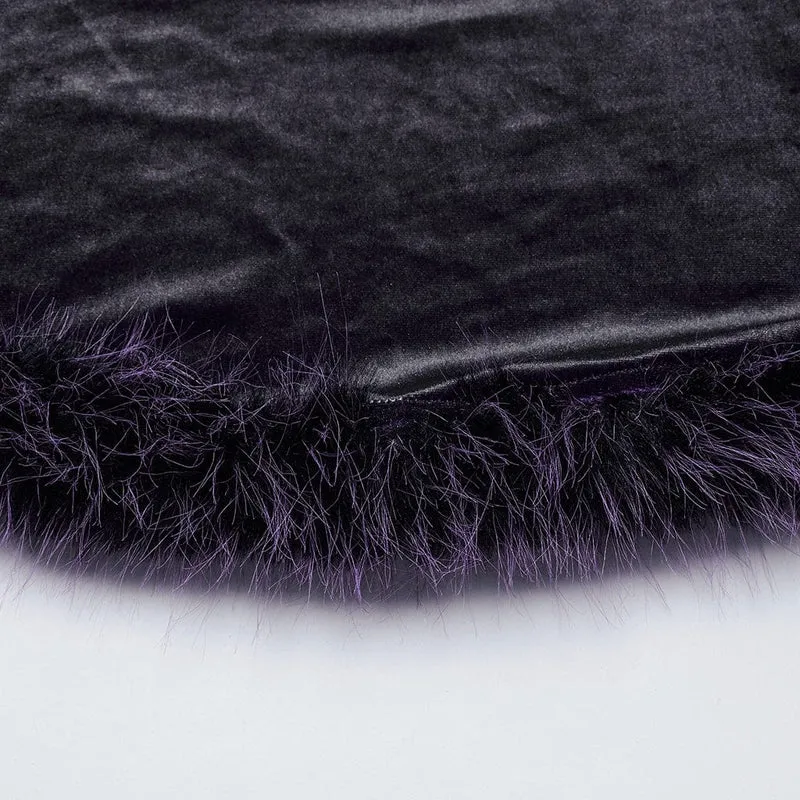 Gothic-Kleid mit Farbverlauf aus Samt für Damen, Lila