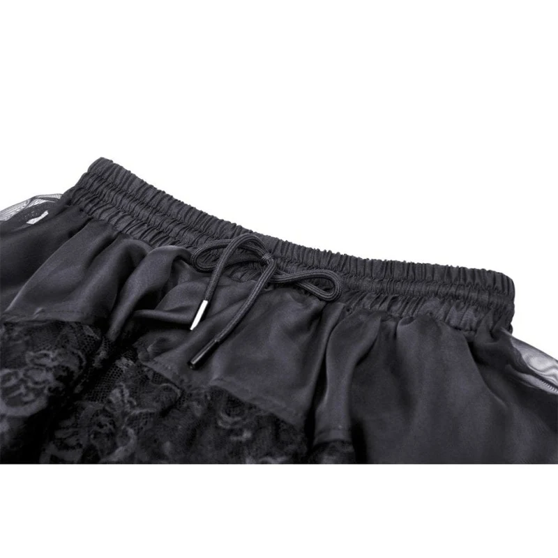 Gothic Damenrock mit unregelmäßigem, mehrlagigem Spitzensaum