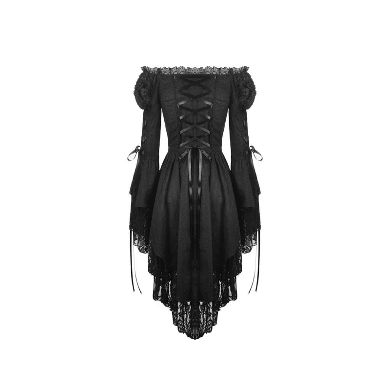 Gothic Off-Shoulder-Träger-Mesh-Kleider für Damen
