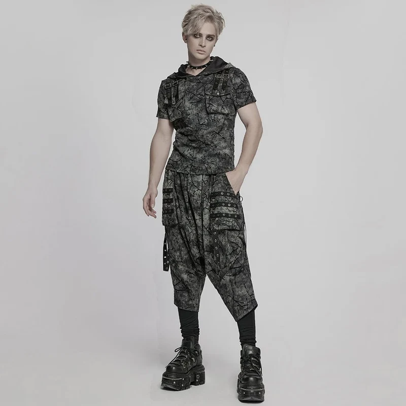 Punk-Batikhose für Herren mit Hosenträgern