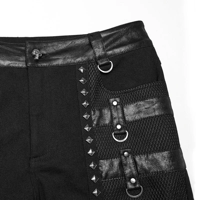 Herrenhose mit Punk-Schnallenriemen und Nieten