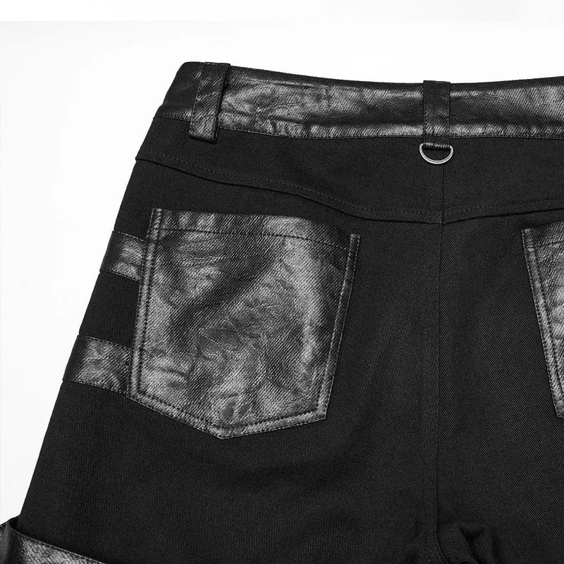 Herrenhose mit Punk-Schnallenriemen und Nieten