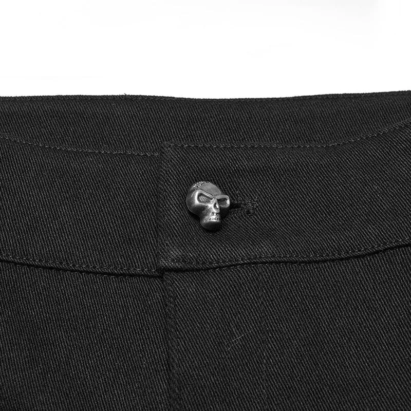 Punk-Shorts aus Kunstleder mit großen Taschen für Herren