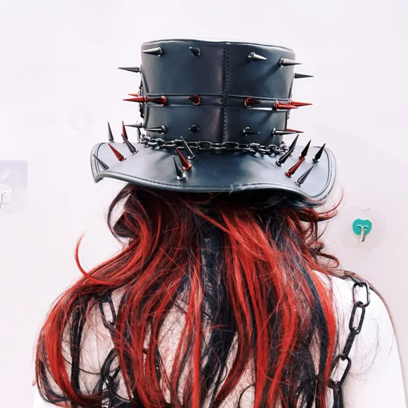 Rhinestone skull rivet applique chain hat