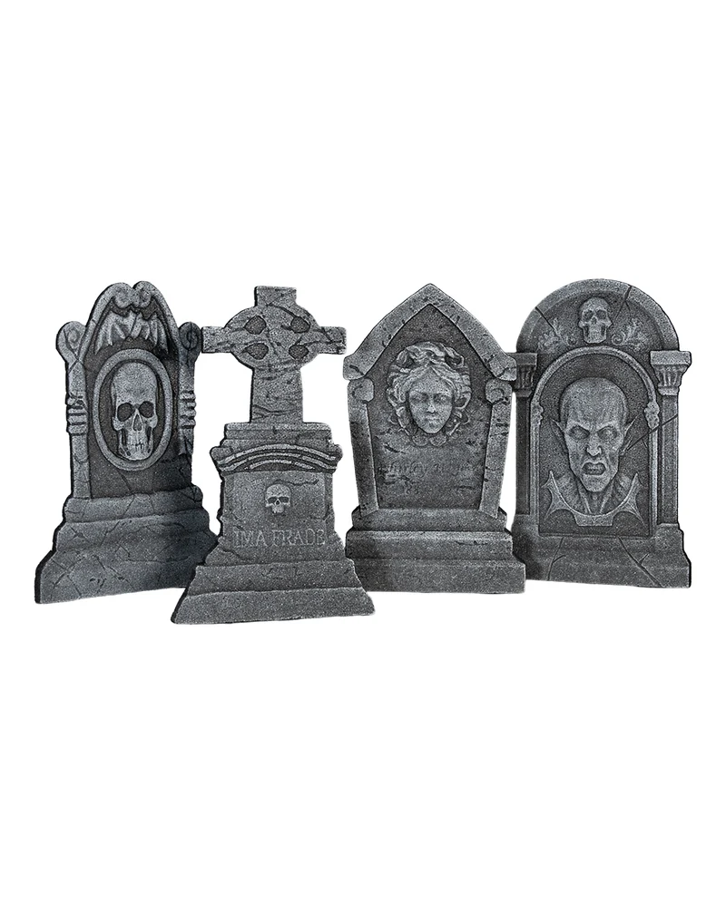 Verwitterte Deko Grabstein 4er Set
