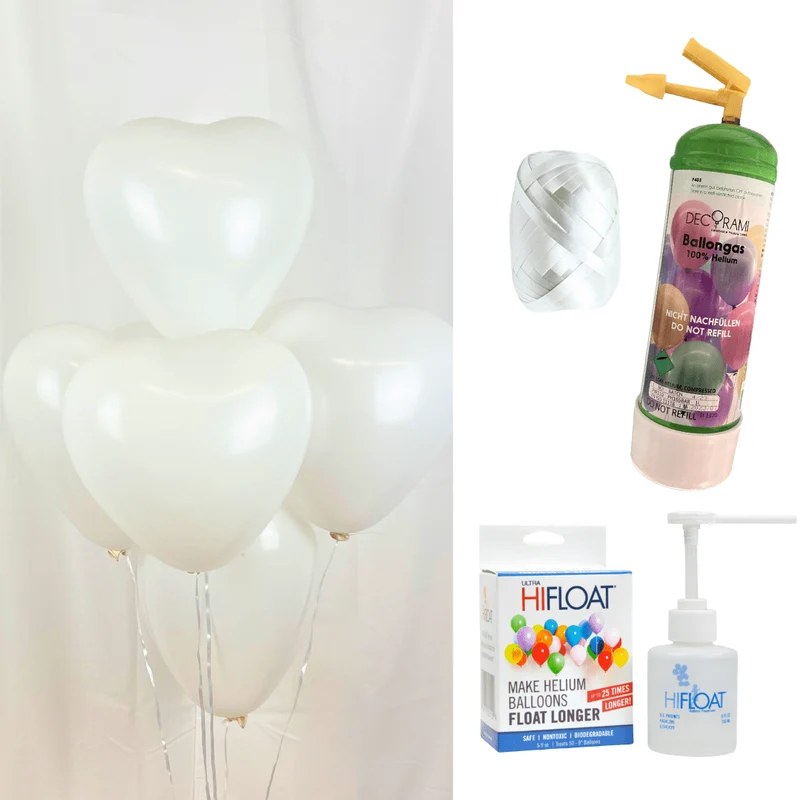 Helium-Set Herzen inkl. Hi-Float