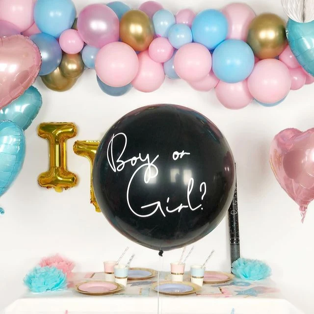 XXL Ballon Ø 1m Gender Reveal "Boy or Girl?" - It's a Boy!