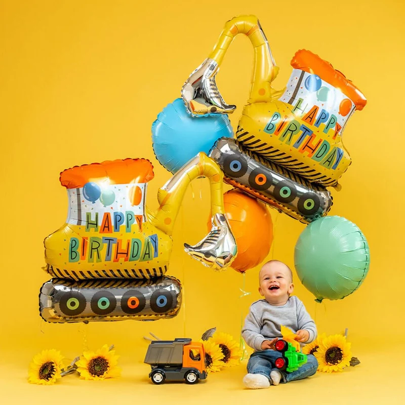 Folienballon XL Bagger "Happy Birthday"