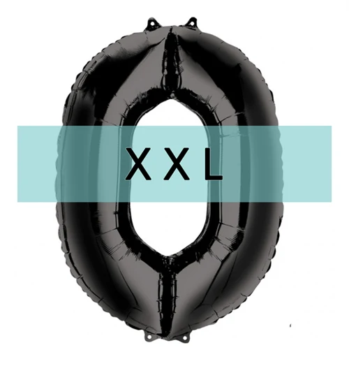 Zahlen Ballon 0 XXL Schwarz