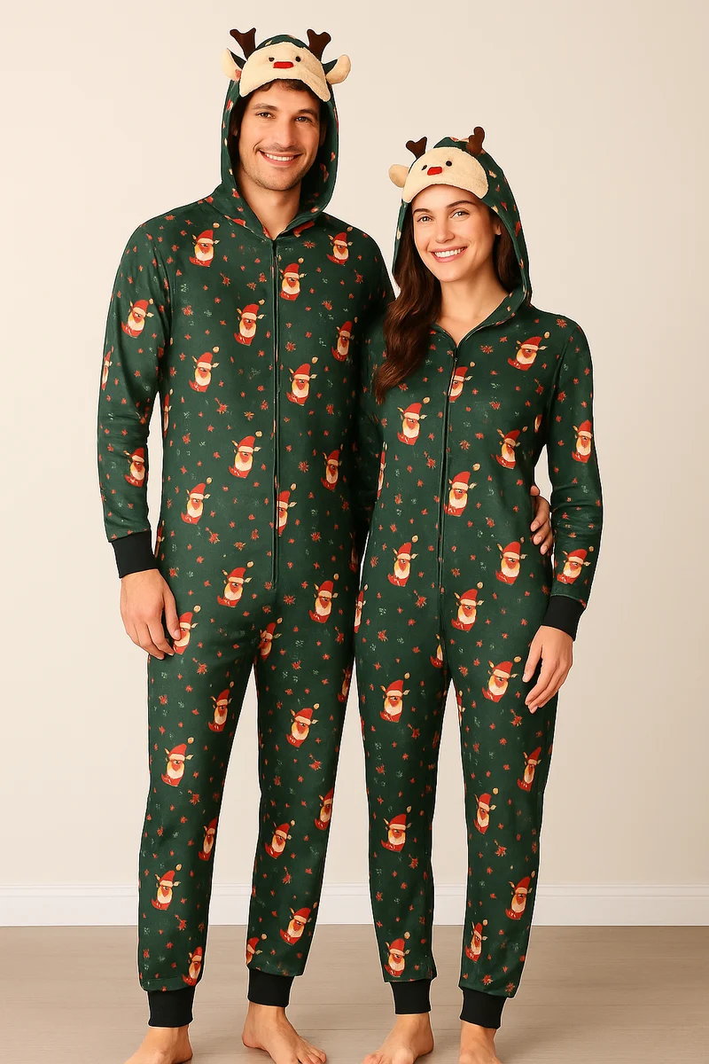 Weihnachtspyjama mit Rentier für Paare