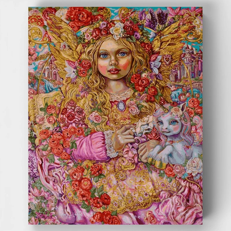 "Yumi Sugai Rose and lavender angel for May and June" Paint by Numbers Kit