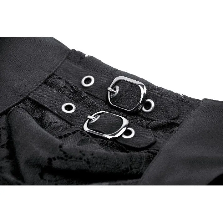 Damen Gothic High/Low Spitzenrock