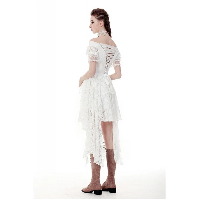 Wunderschönes schulterfreies Brautkleid aus Vollspitze für Damen, auch als Abschlusskleid geeignet