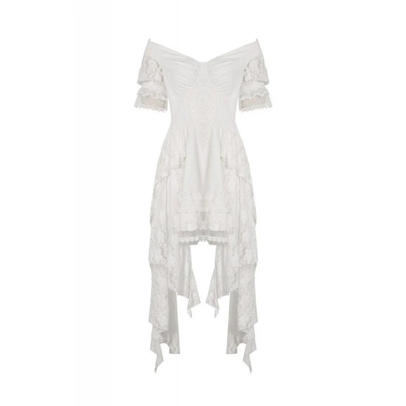 Wunderschönes schulterfreies Brautkleid aus Vollspitze für Damen, auch als Abschlusskleid geeignet