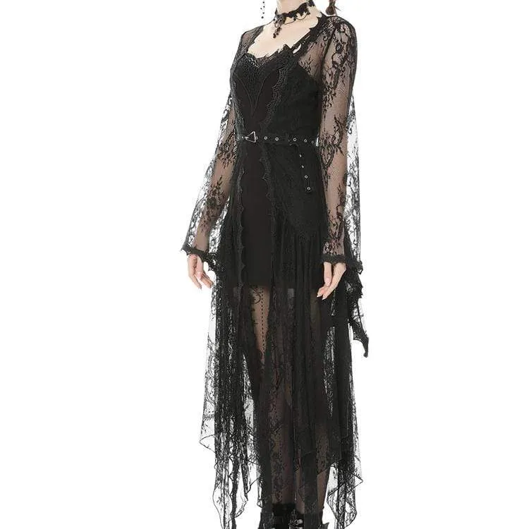 Sexy, schmal geschnittenes, figurbetontes Kleid aus schwarzer Spitze (ohne Spitzenumhang)