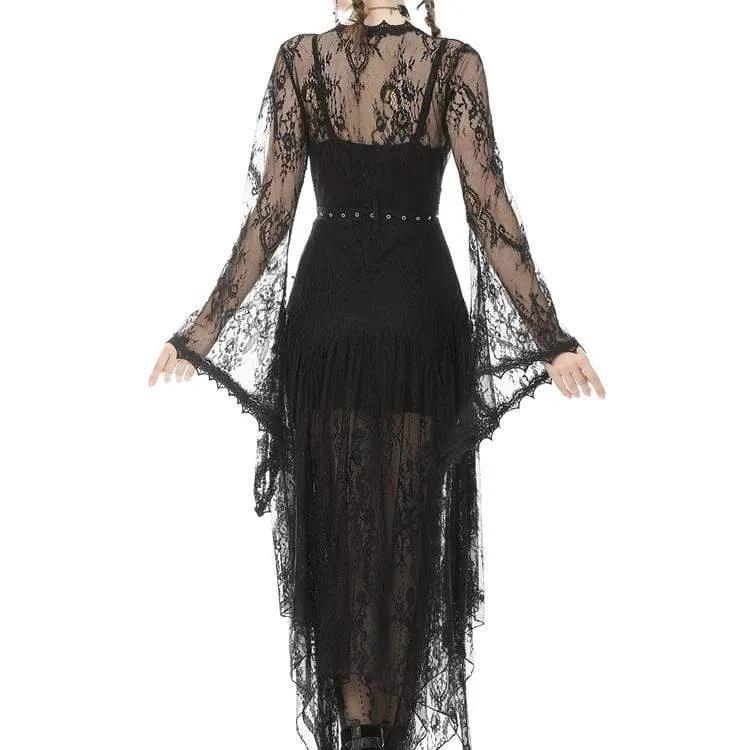Sexy, schmal geschnittenes, figurbetontes Kleid aus schwarzer Spitze (ohne Spitzenumhang)