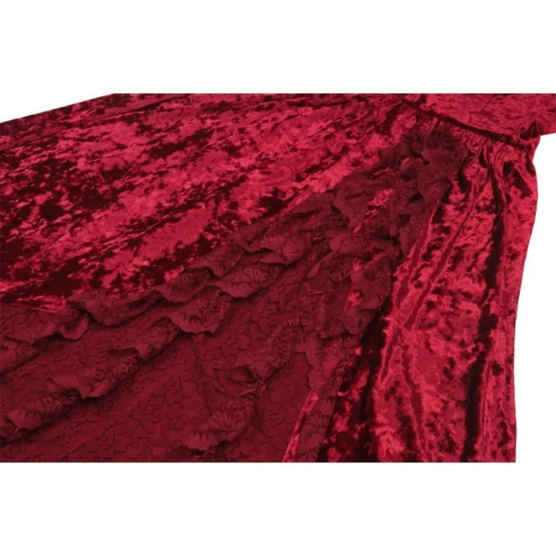 Gothic Lace Splice Velvet Slip Dress für Damen