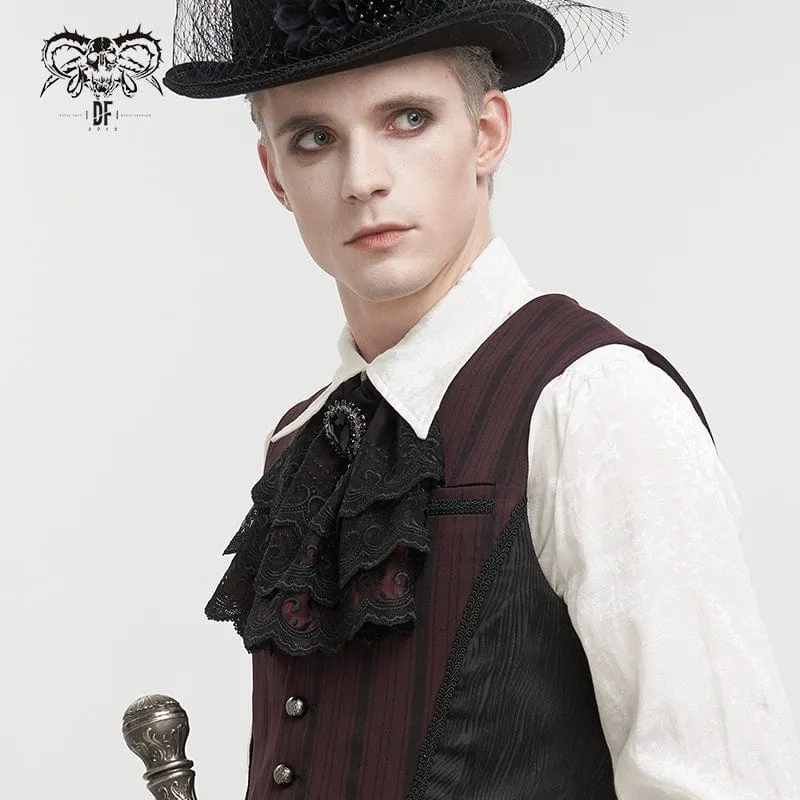 Gothic-Krawatte mit Perlenspitze für Herren