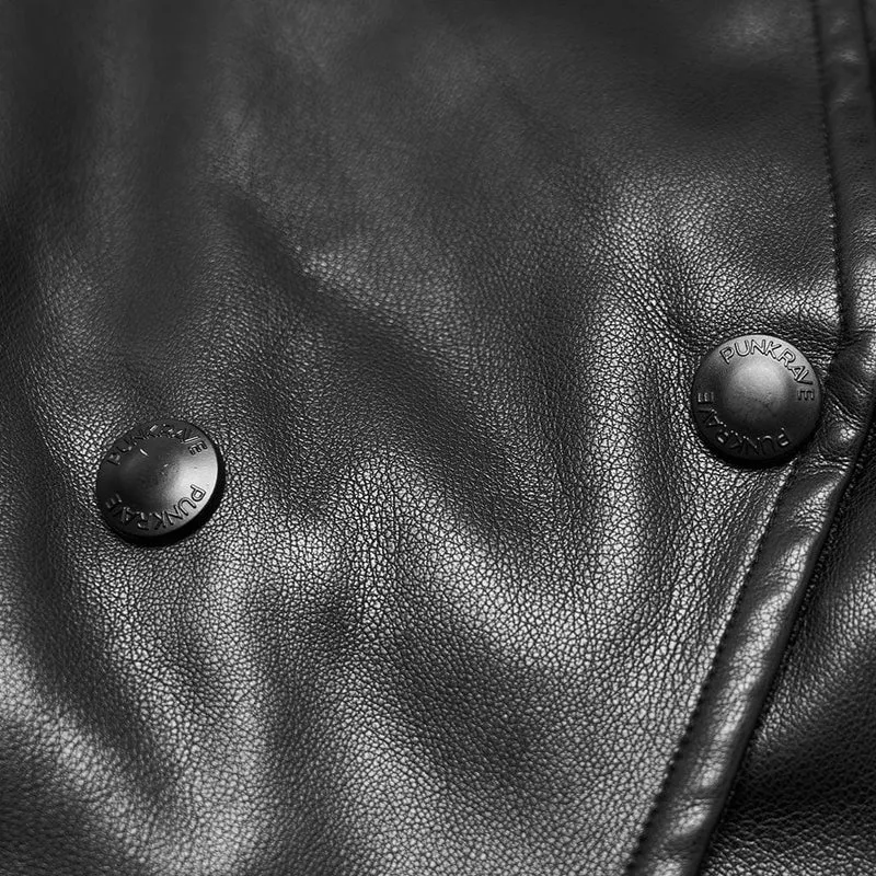 Damen Punk Elastische Taille Kunstleder Kapuzenjacke Schwarz