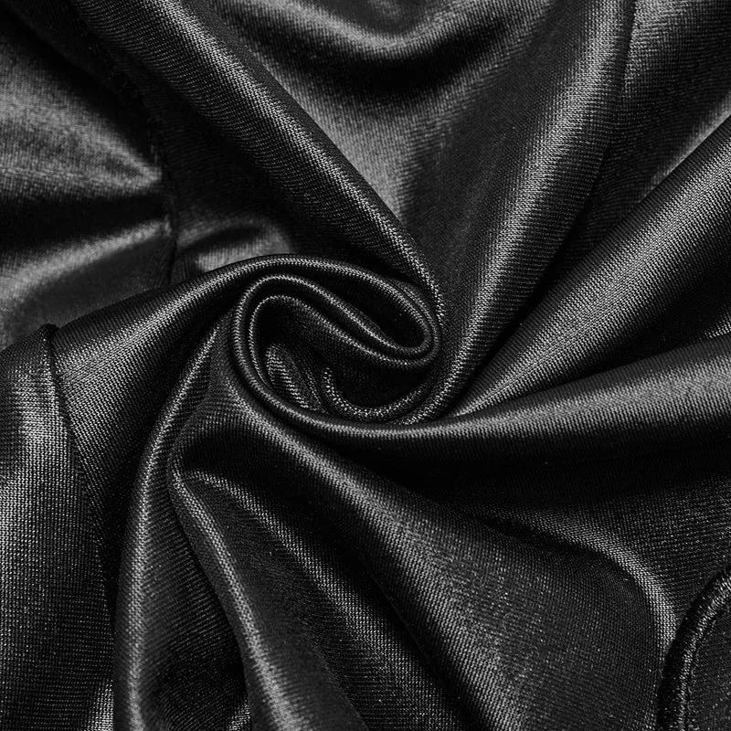 Gothic-Schlaghose mit beflocktem Netzstoff für Damen