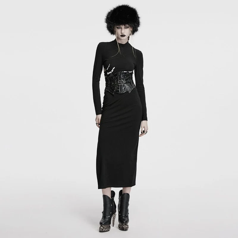 Damen Punk Skull Mesh Plüsch Splice Kunstlederhut