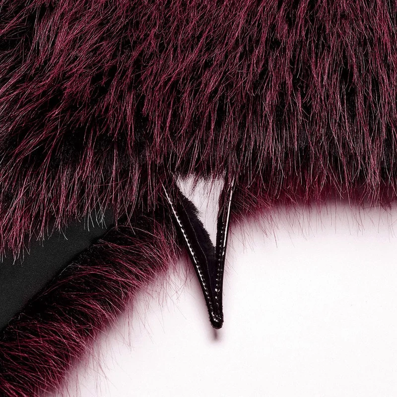 Gothic Stehkragen Farbverlauf Kunstpelz Cape für Damen Rot