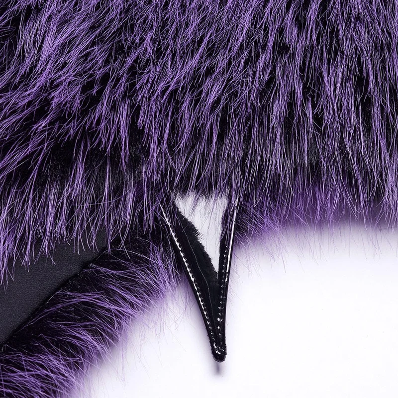 Gothic Stehkragen Farbverlauf Kunstpelz Cape für Damen Violett