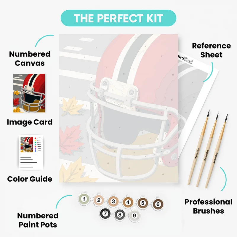 Gridiron Autumn Helmet - Paint by Numbers Kit