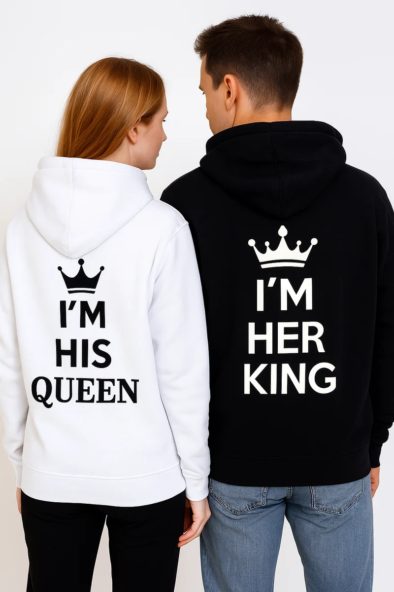 King And Queen Hoodies Plus Size