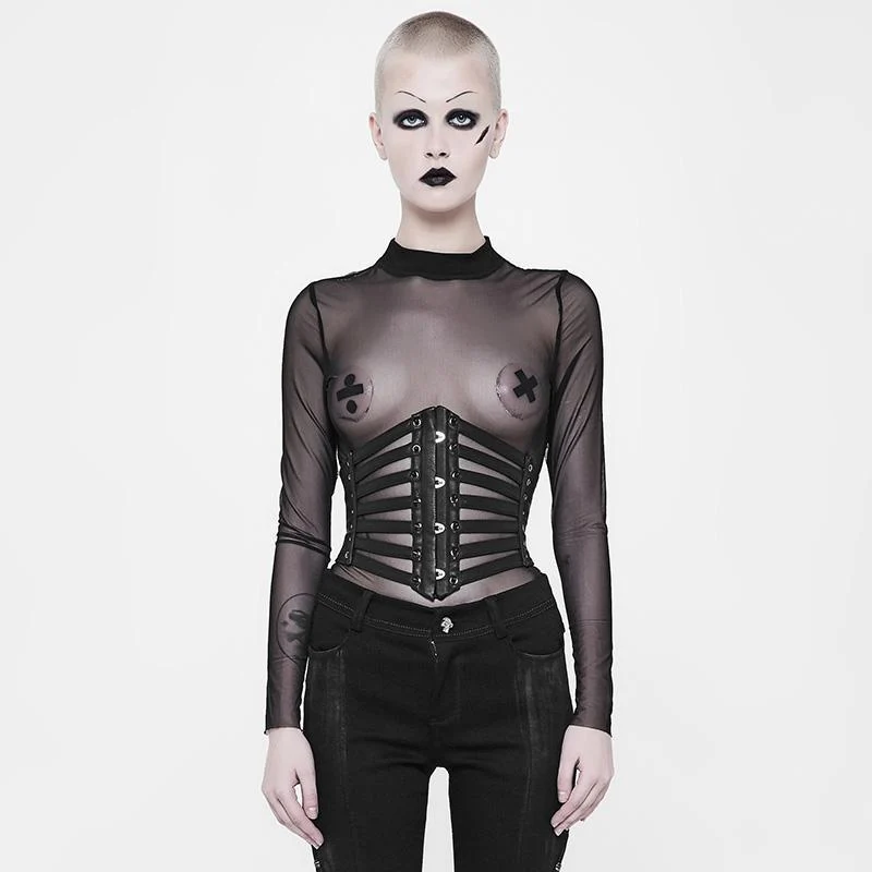 Damen Riemchen Leder Punk Gurt