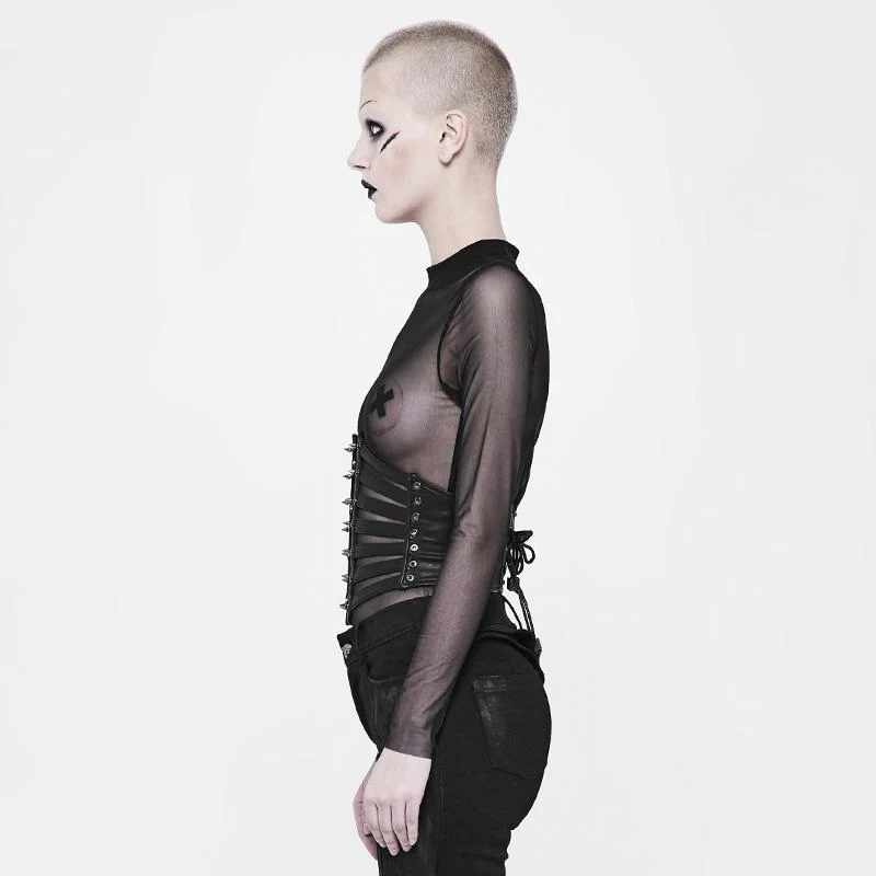 Damen Riemchen Leder Punk Gurt