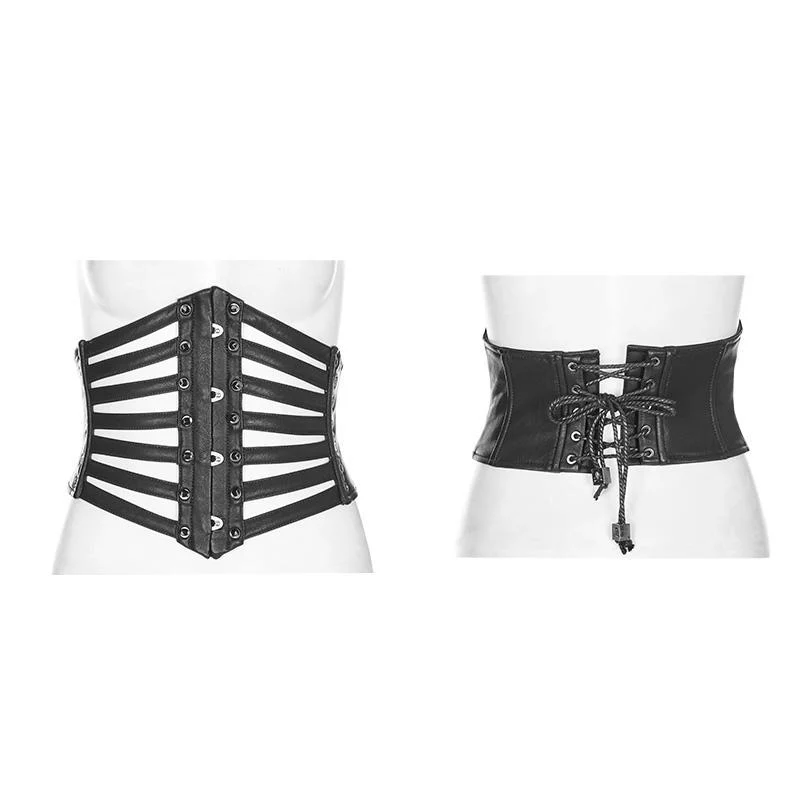 Damen Riemchen Leder Punk Gurt