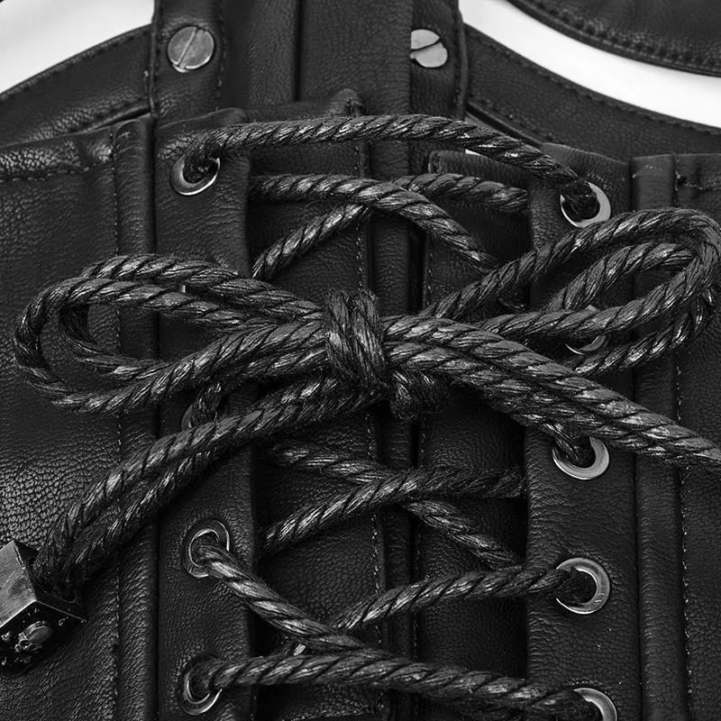 Damen Riemchen Leder Punk Gurt