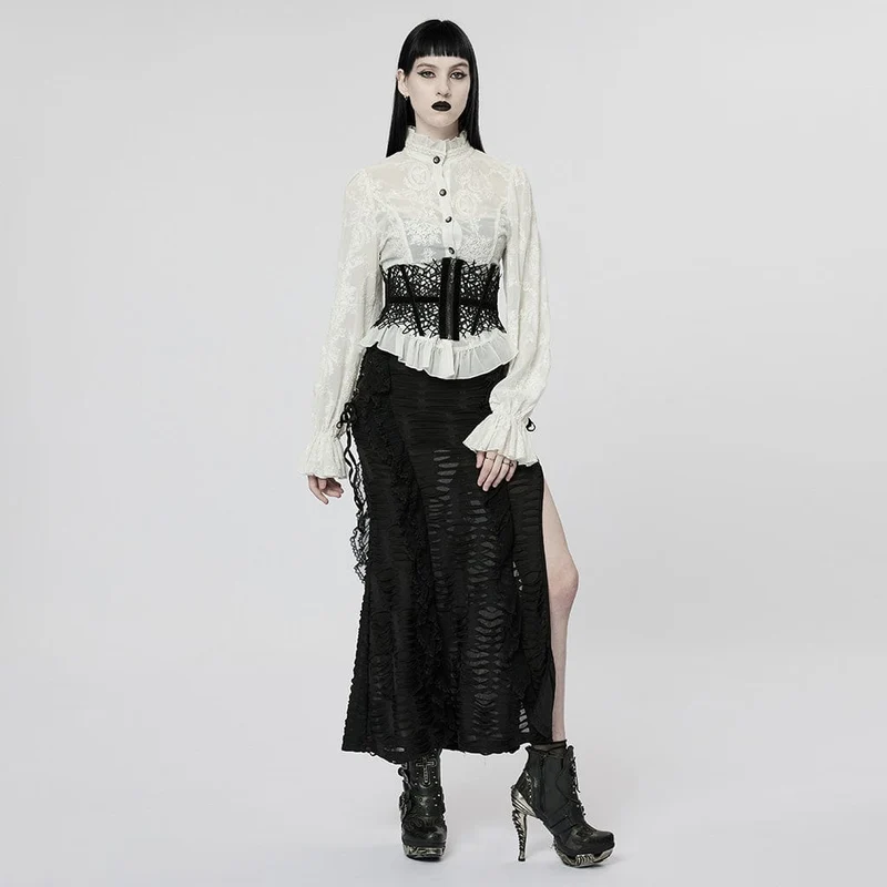Gothic Damenhemd mit Puffärmeln