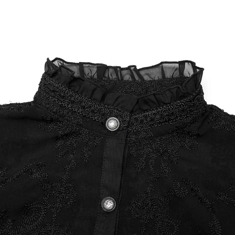Gothic Damenhemd mit Puffärmeln