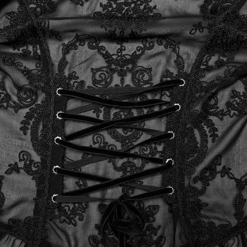 Gothic Damenhemd mit Puffärmeln