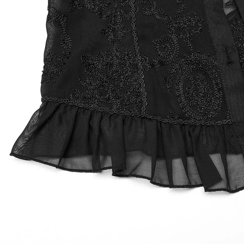 Gothic Damenhemd mit Puffärmeln