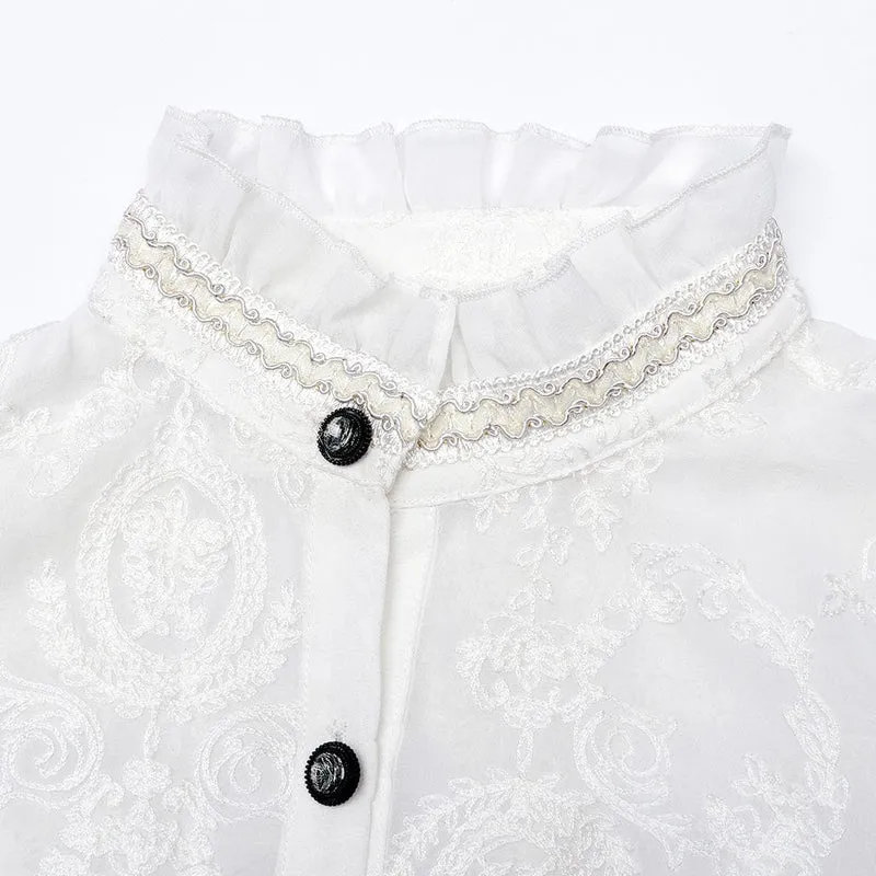 Gothic Damenhemd mit Puffärmeln